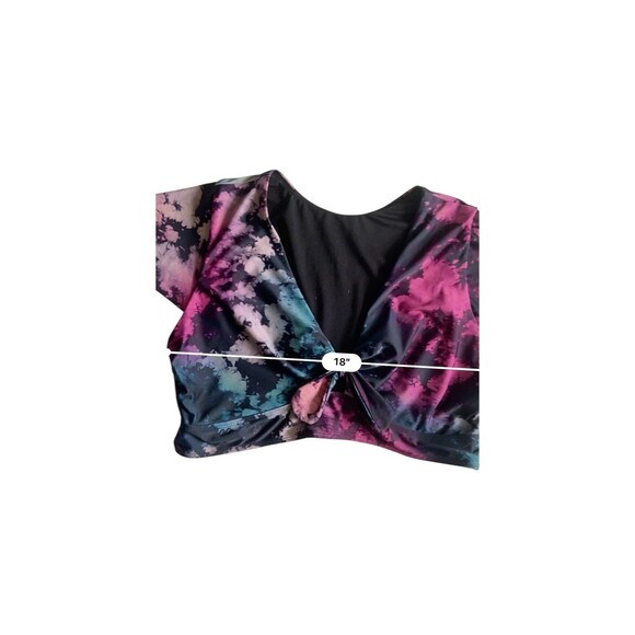 Torrid Womens Wireless Flutter Sleeve Bikini Top Size 2XL Tie Dye Keyhole Beach - Picture 8 of 12